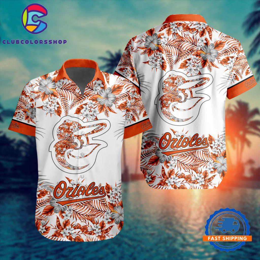 MLB Baltimore Orioles Special Tropical Flower Hawaiian Shirt, Baseball Team Button Shirt Design