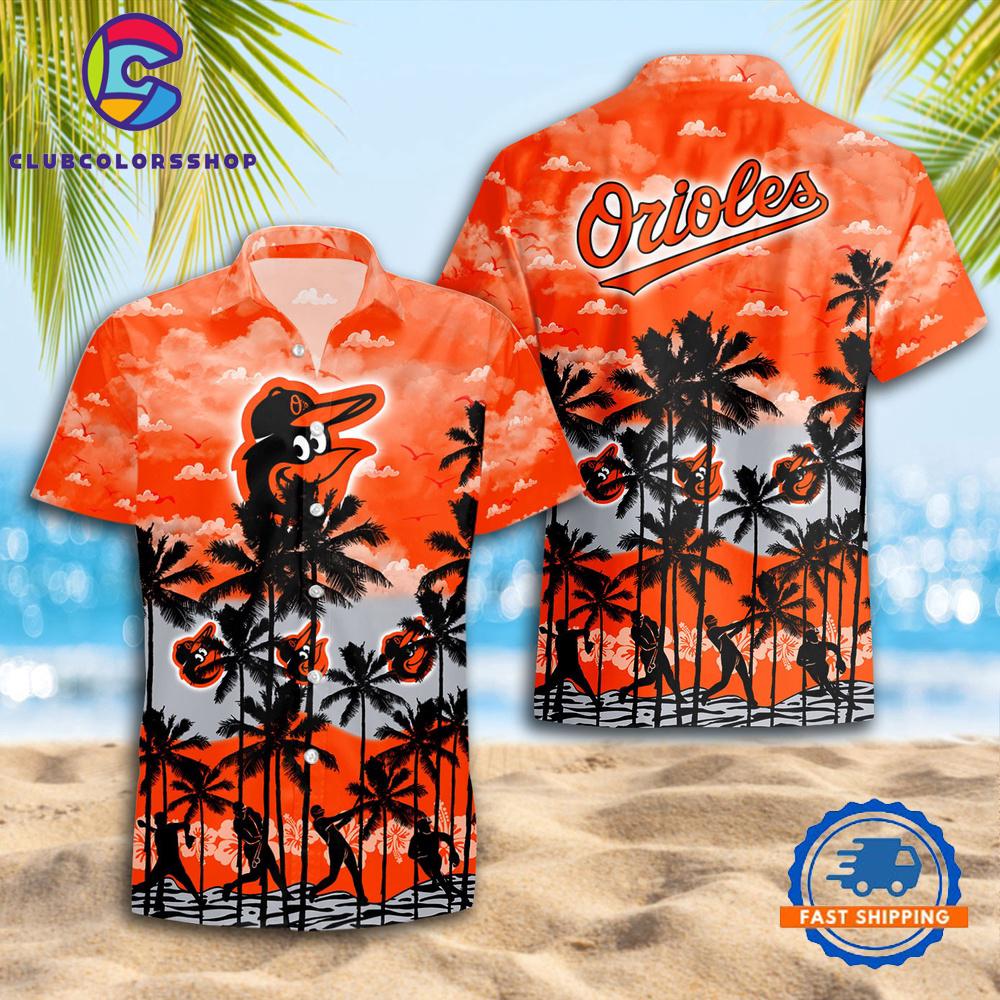 MLB Baltimore Orioles Sunset Surf Hawaiian Shirt