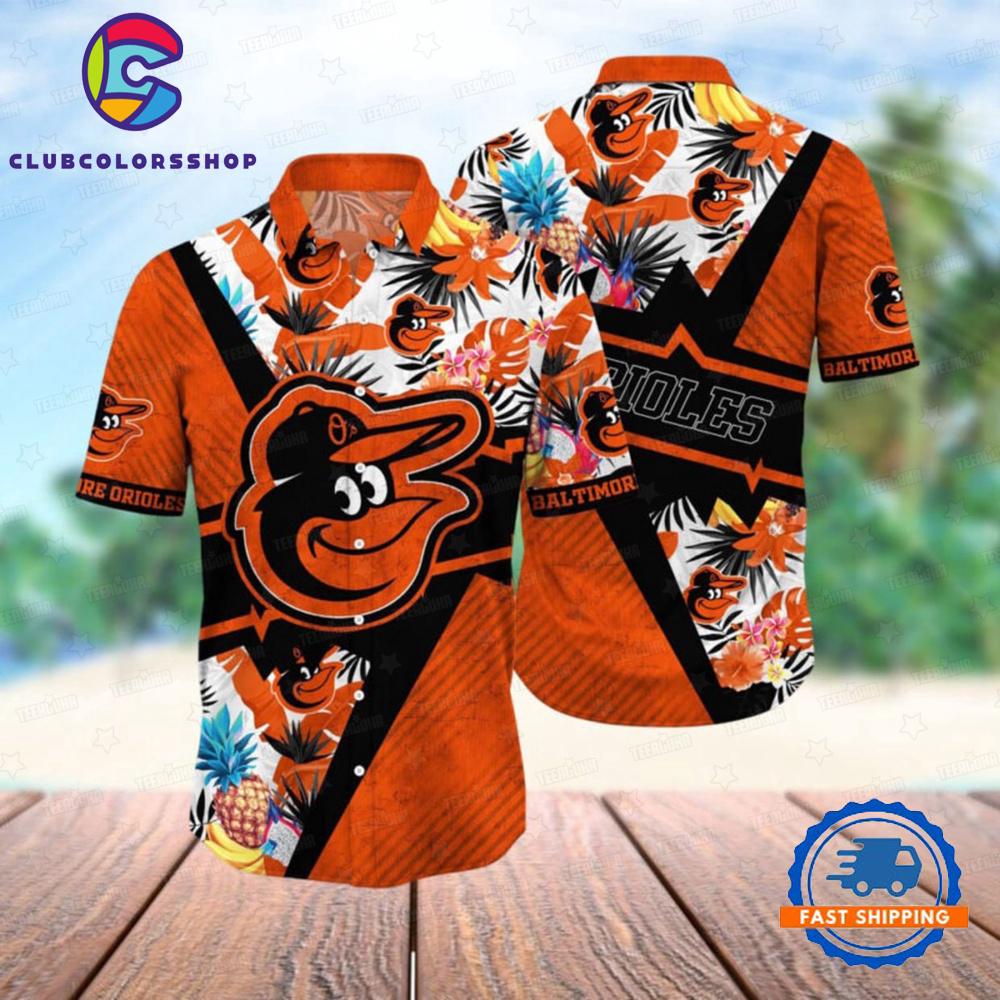 MLB Baltimore Orioles Tropical Blaze Hawaiian Shirt