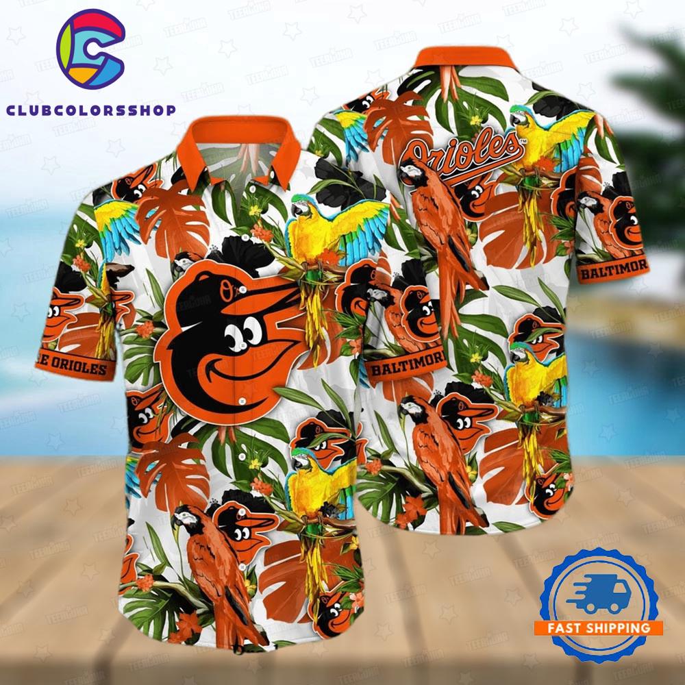 MLB Baltimore Orioles Tropical Parrot Hawaiian Shirt
