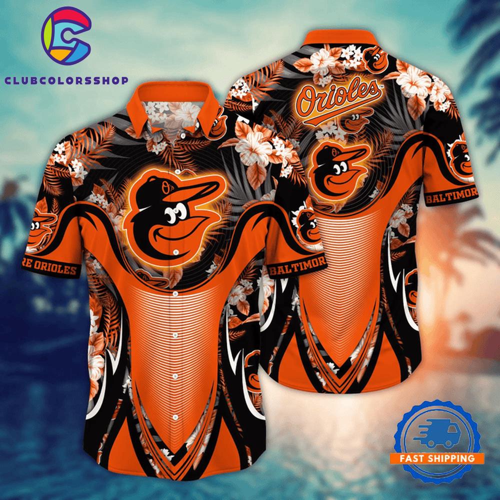 MLB Baltimore Orioles Tropical Surge Hawaiian Shirt
