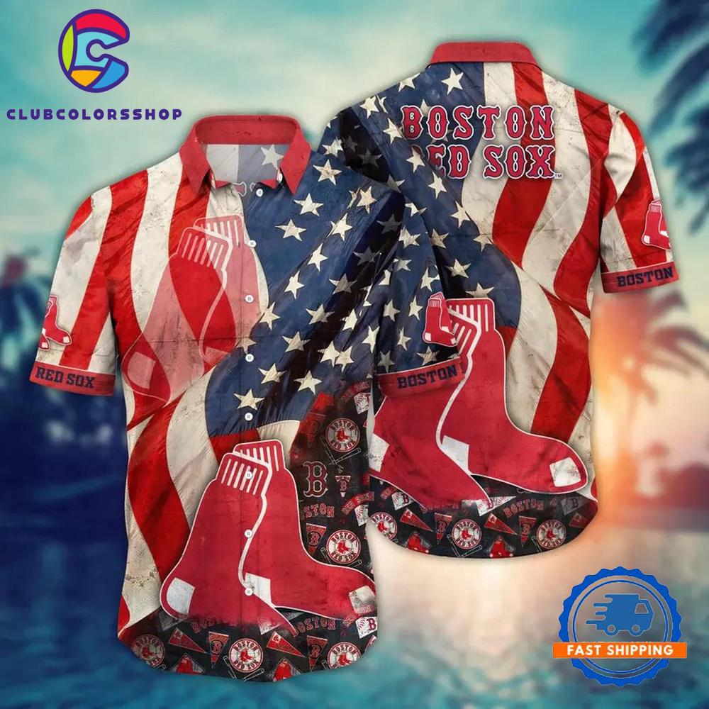 MLB Boston Red Sox Baseball Team Design Flower Hawaiian Shirts