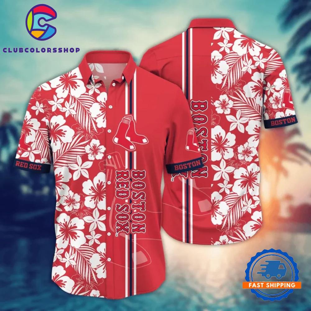 MLB Boston Red Sox Classic Hibiscus Aloha Shirt