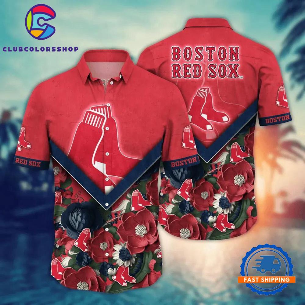 MLB Boston Red Sox Flower Palm Tree Baseball Hawaiian Shirts