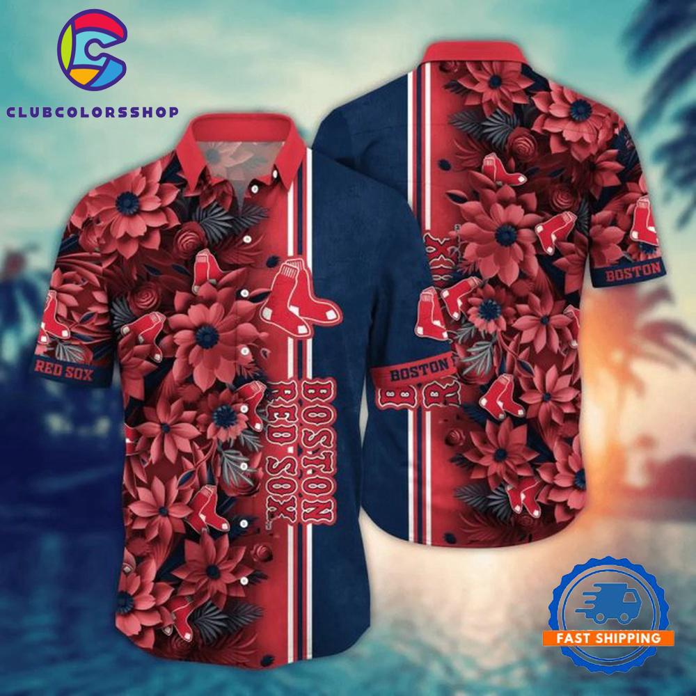 MLB Boston Red Sox Midnight Floral Hawaiian Shirt