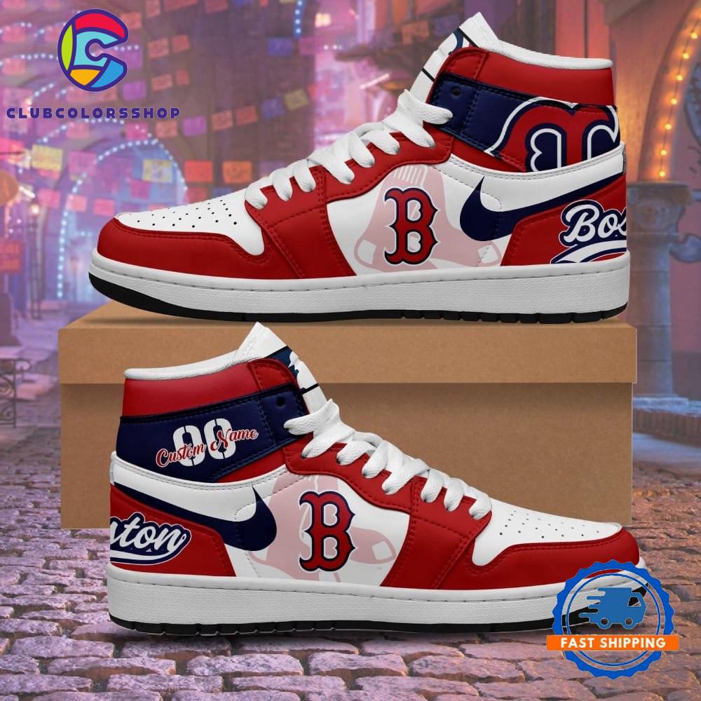 MLB Boston Red Sox Personalized Air Jordan 1 Hightop Shoes