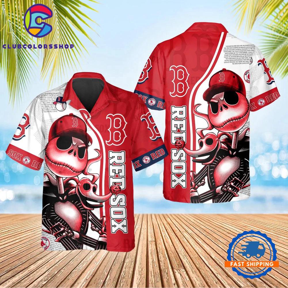 MLB Boston Red Sox Skeleton Style Hawaiian Shirt