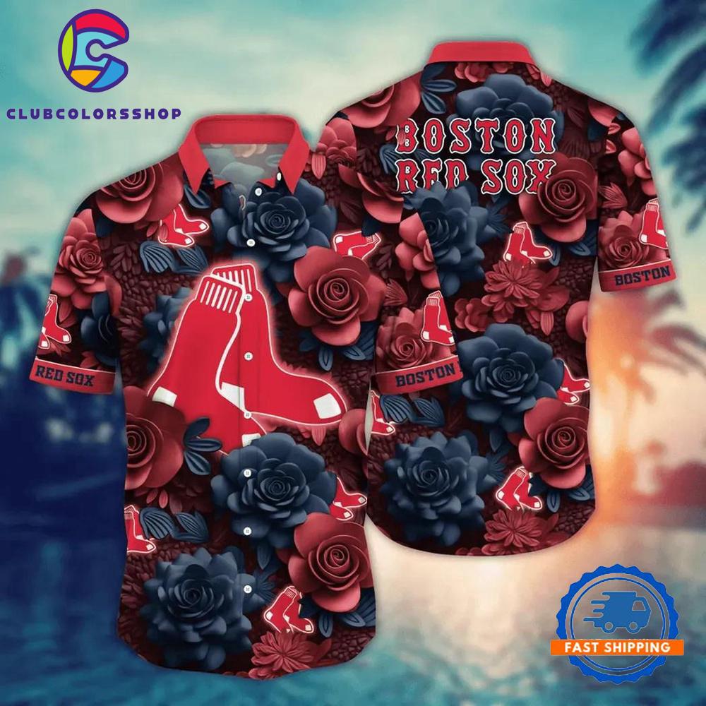 MLB Boston Red Sox Summer Flower Hawaiian Shirts Design