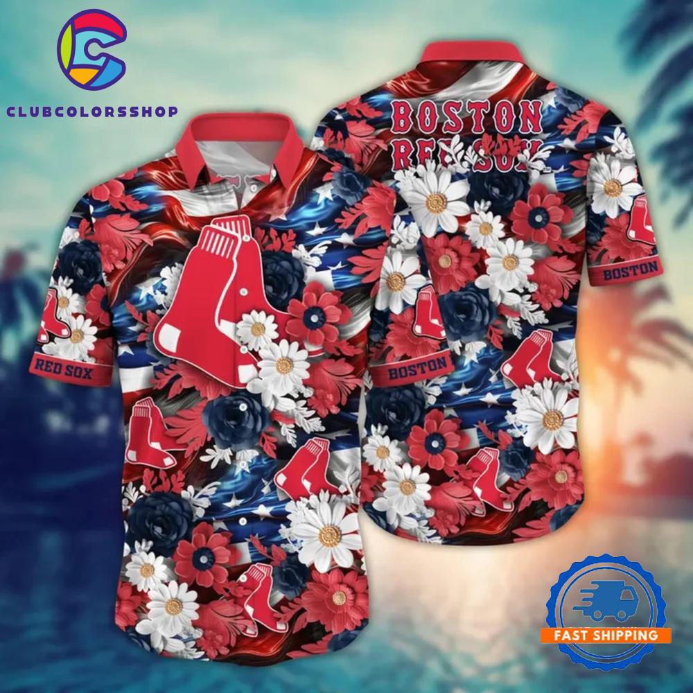 MLB Boston Red Sox Tropical Floral Celebration Hawaiian Shirt
