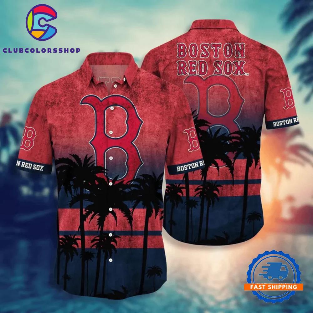 MLB Boston Red Sox Tropical Palm Paradise Hawaiian Shirt