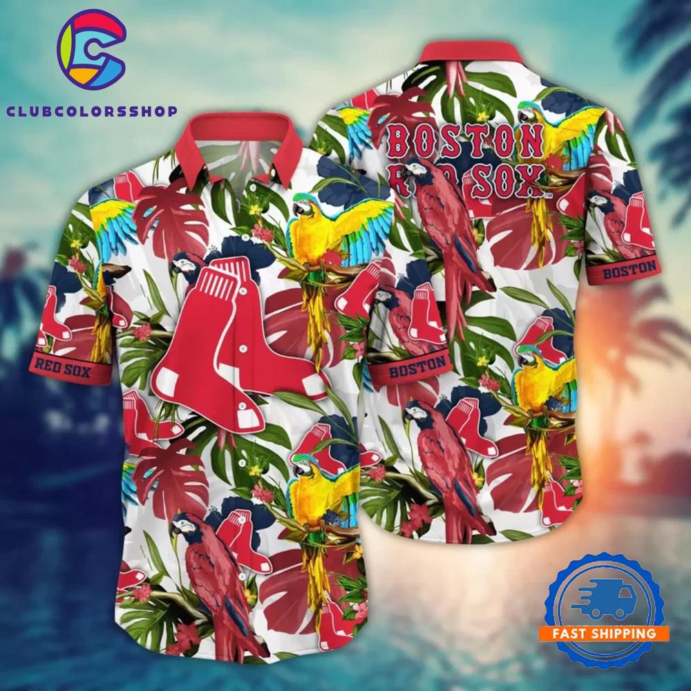 MLB Boston Red Sox Tropical Parrot Hawaiian Shirt