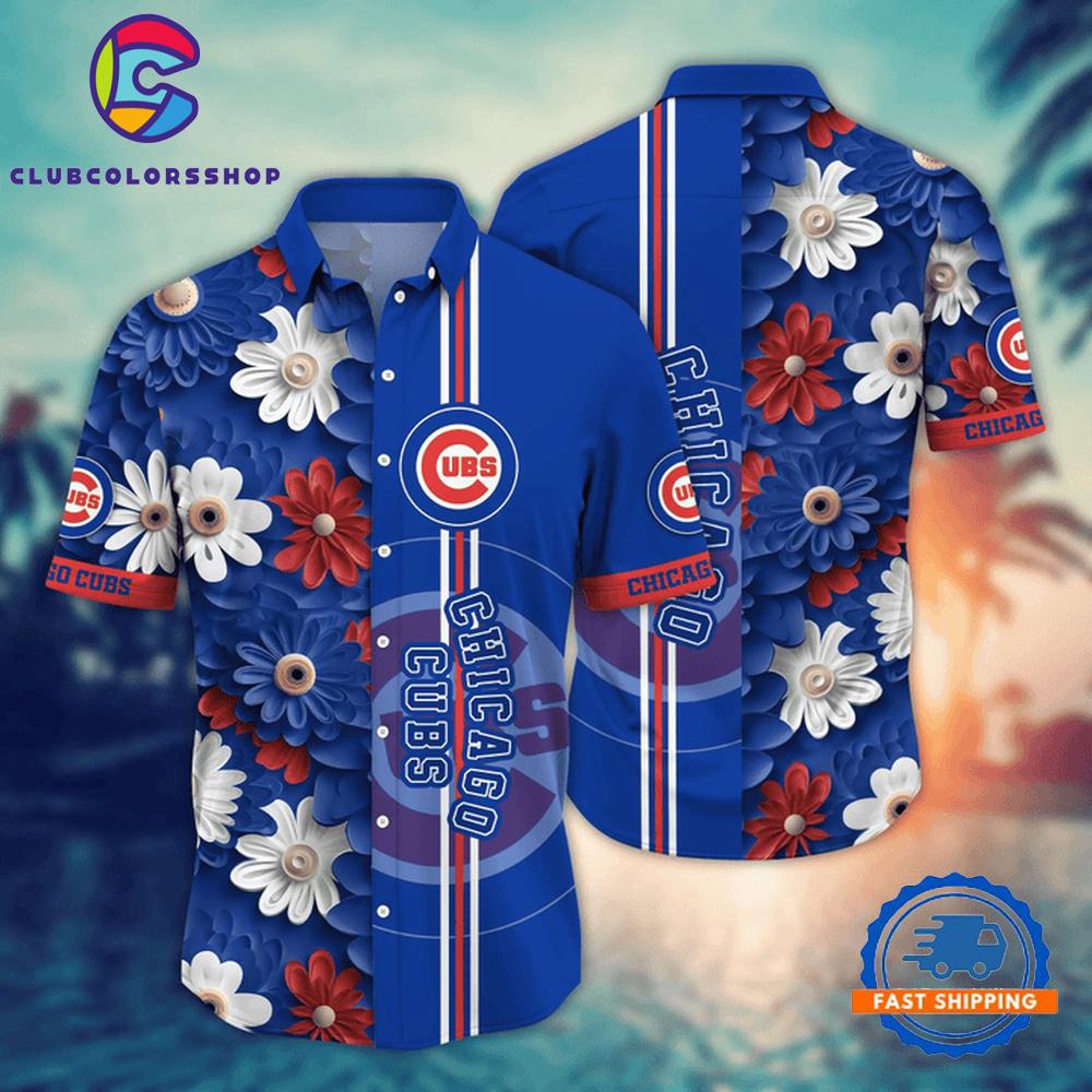 MLB Chicago Cubs Bold Blossom Hawaiian Shirt