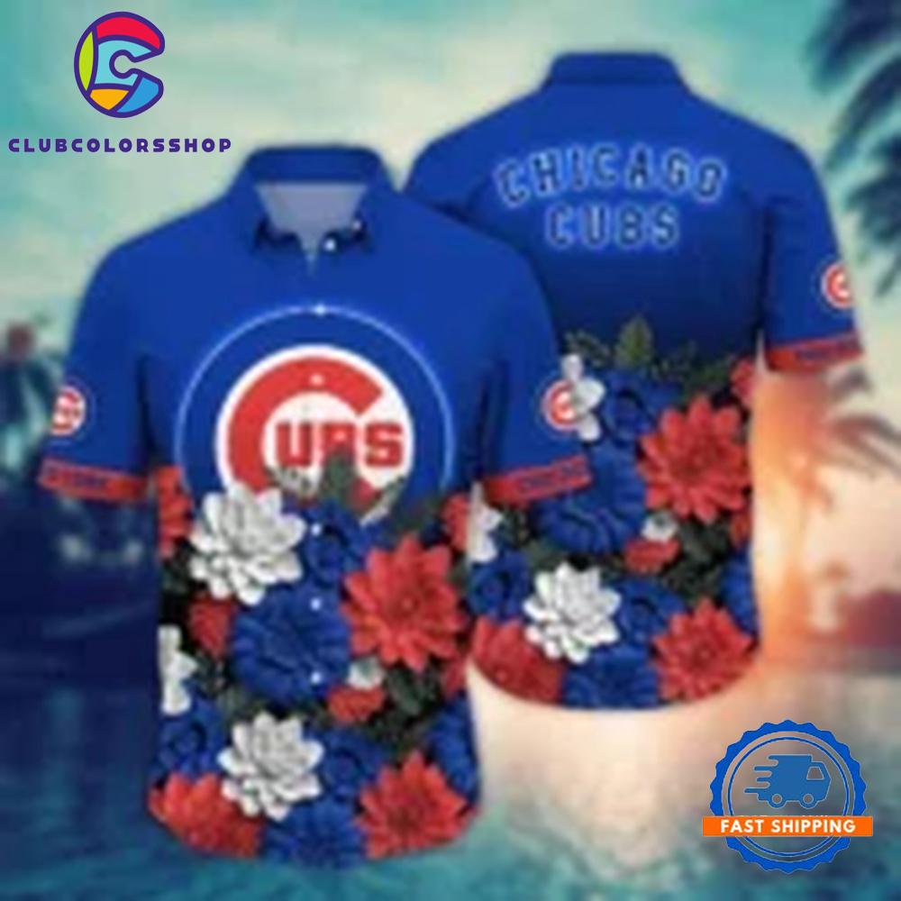 MLB Chicago Cubs Floral Fanfare Hawaiian Shirt