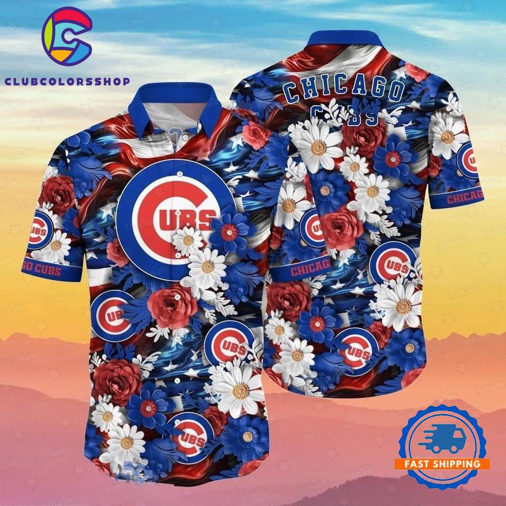 MLB Chicago Cubs Floral Paradise Hawaiian Shirt