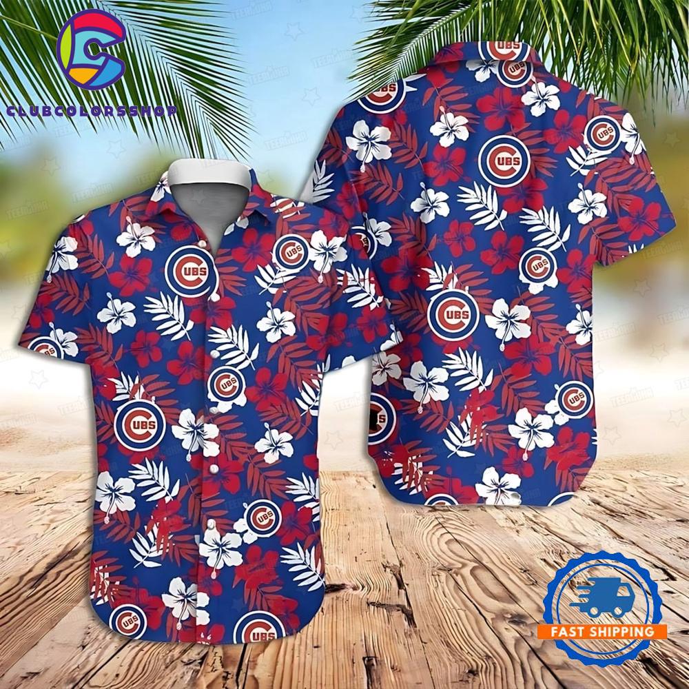 MLB Chicago Cubs Floral Tropics Hawaiian Shirt