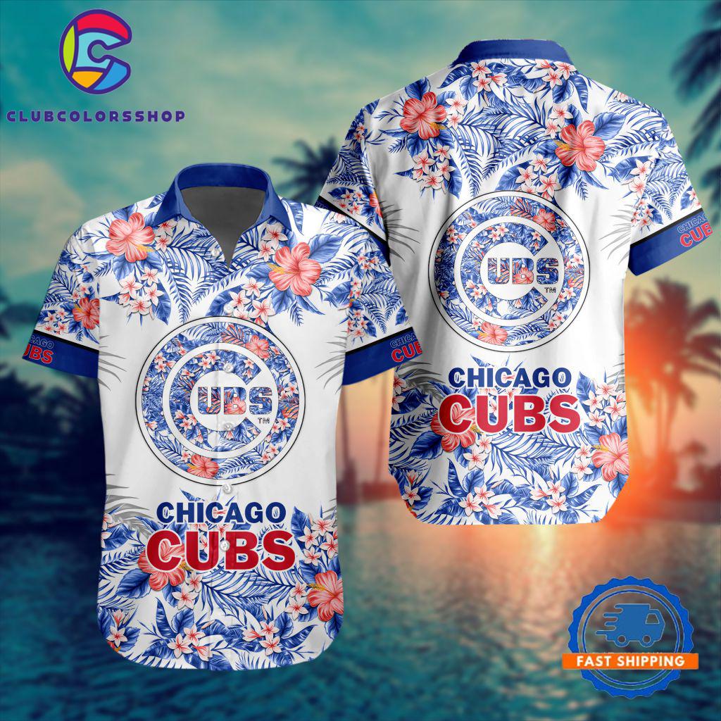 MLB Chicago Cubs Special Tropical Flower Hawaiian Shirt, Baseball Team Button Shirt Design