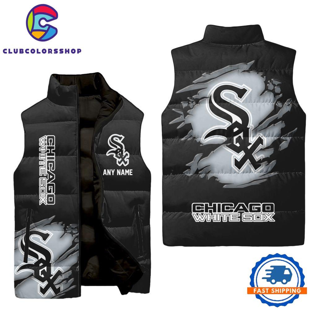 MLB Chicago White Sox Personalized Baseball Team Sleeveless Puffer Jacket
