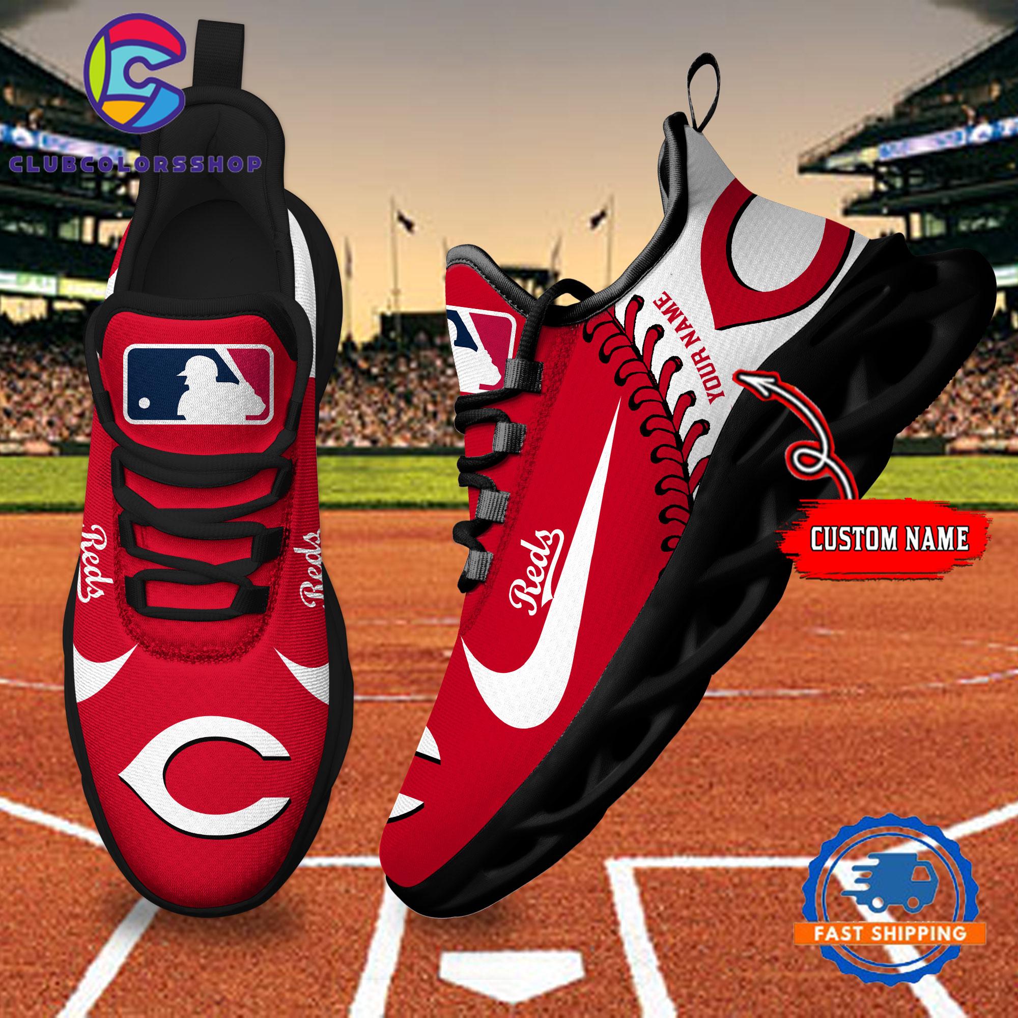MLB Cincinnati Reds Baseball Logo Team Custom Max Soul Shoes