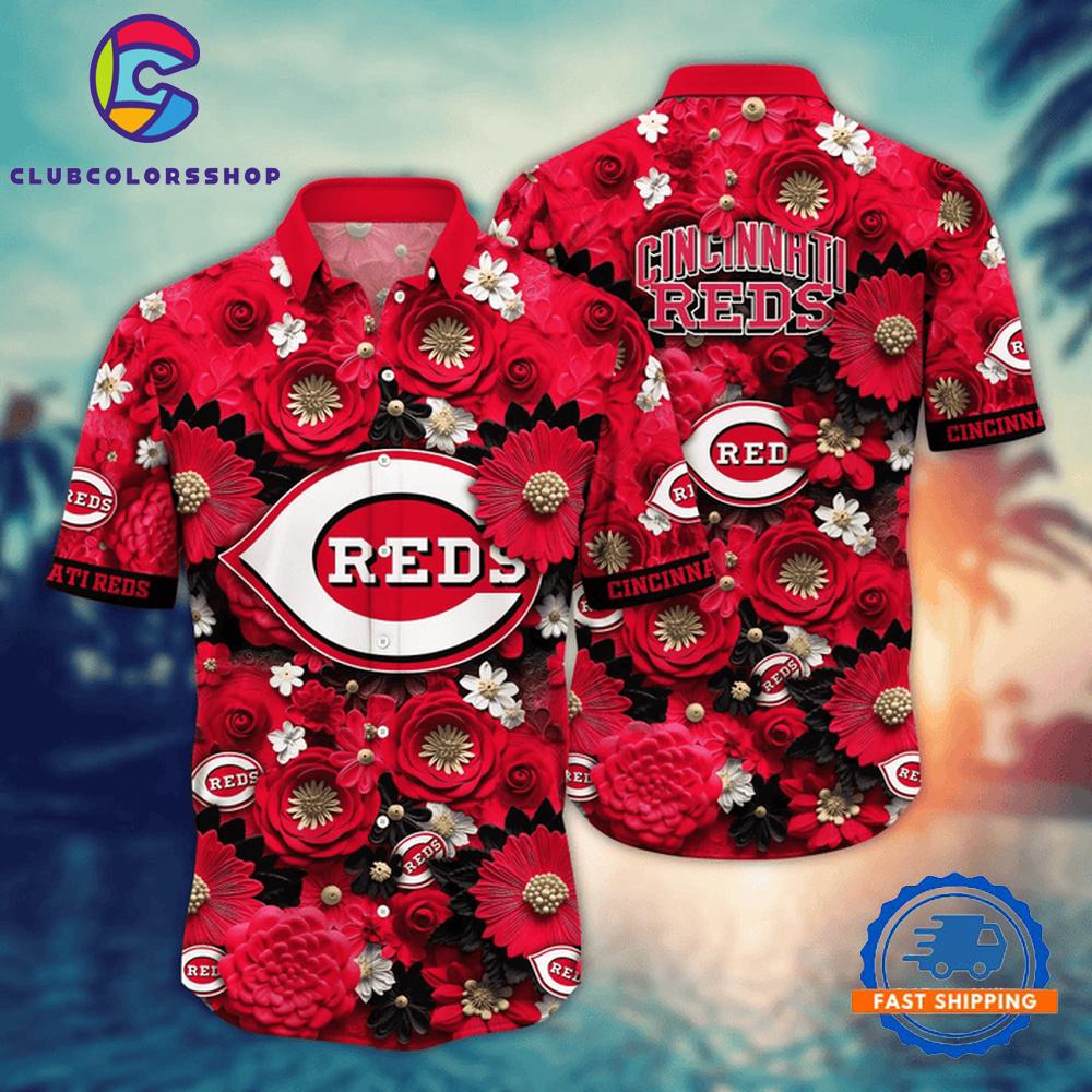 MLB Cincinnati Reds Floral Extravaganza Hawaiian Shirt