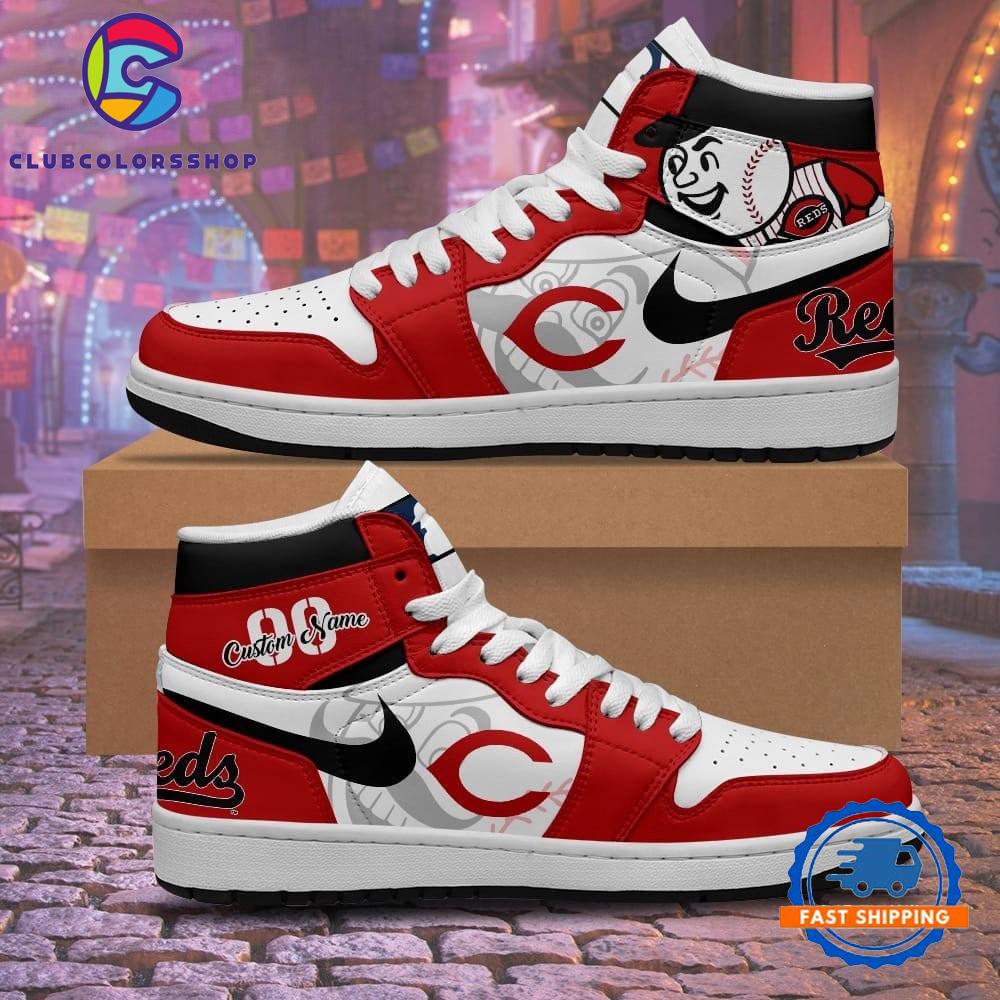 MLB Cincinnati Reds Personalized Air Jordan 1 Hightop Shoes