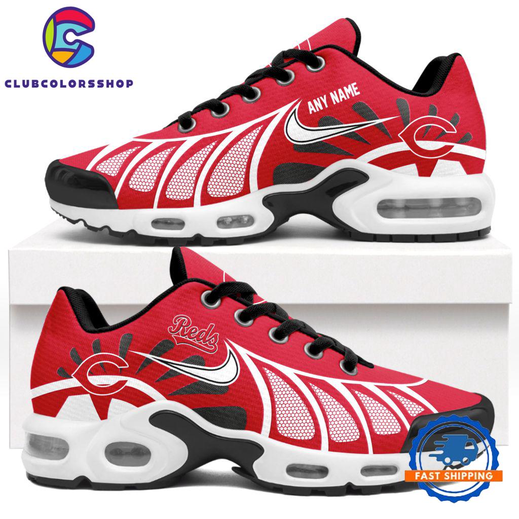 MLB Cincinnati Reds Personalized Air Max Plus Shoes, Baseball Team Logo TN Shoes Design