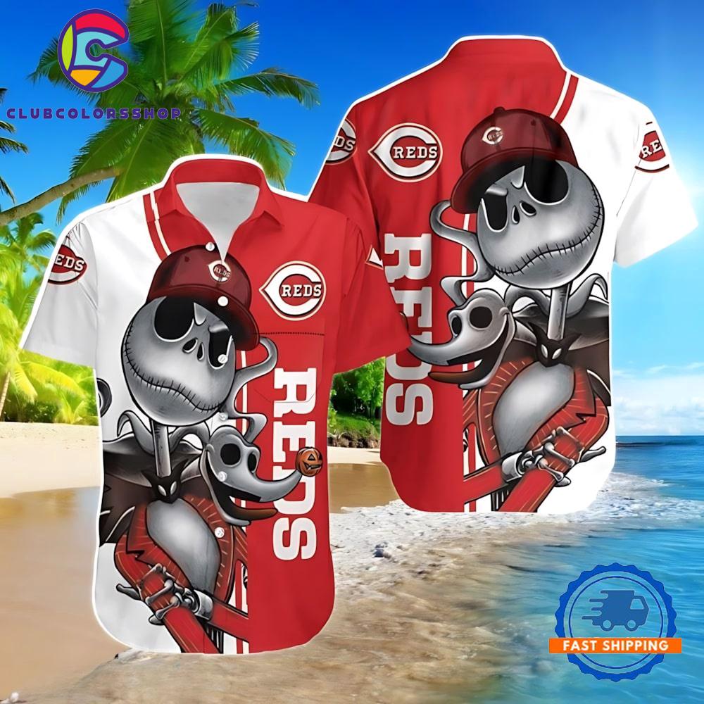 MLB Cincinnati Reds Skeleton Slugger Hawaiian Shirt