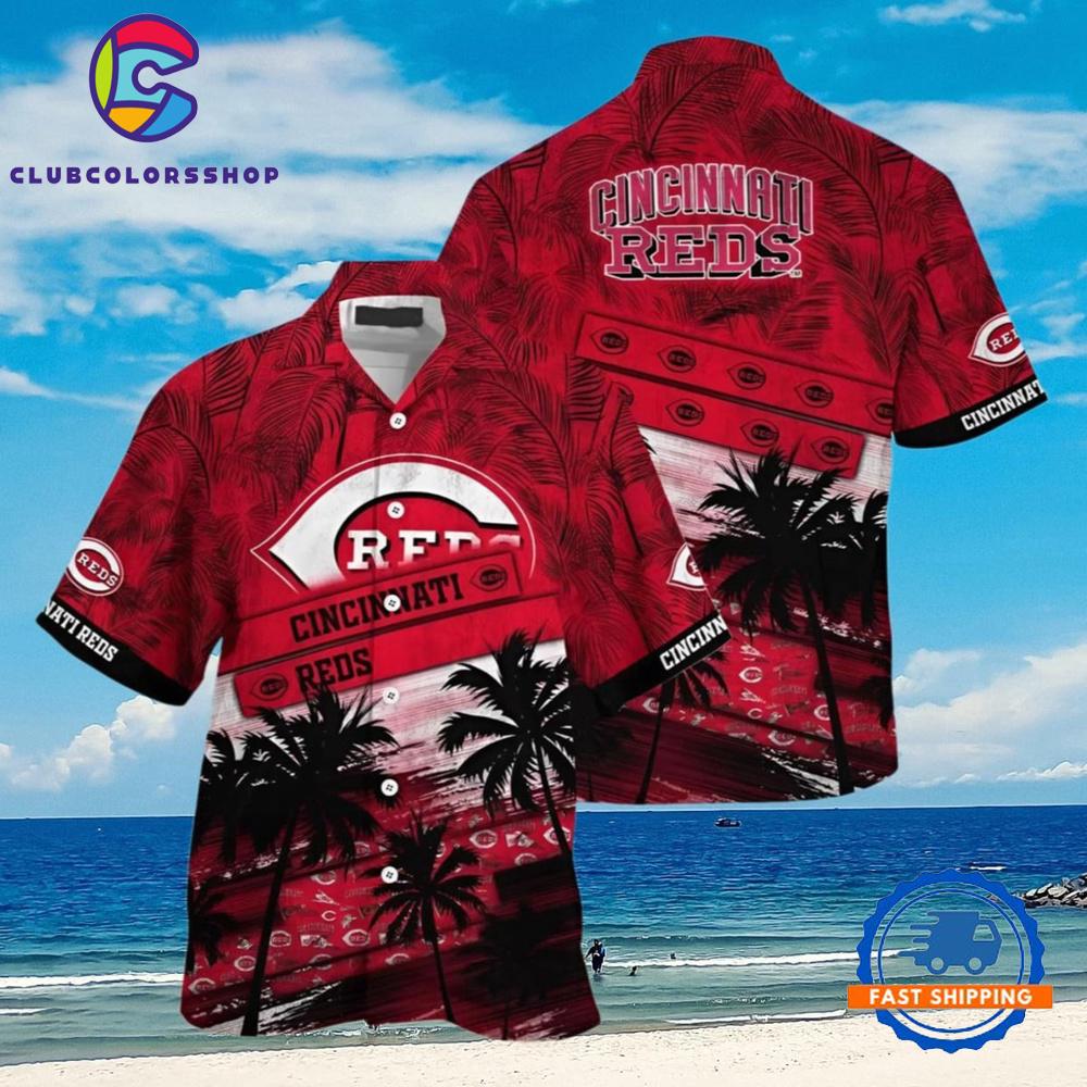 MLB Cincinnati Reds Sunset Palms Hawaiian Shirt