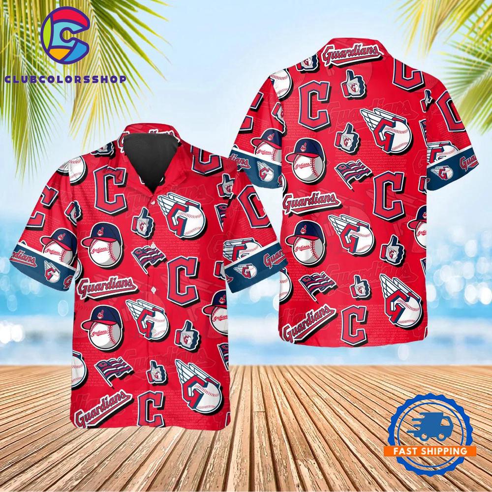 MLB Cleveland Guardians Logo Mania Hawaiian Shirt