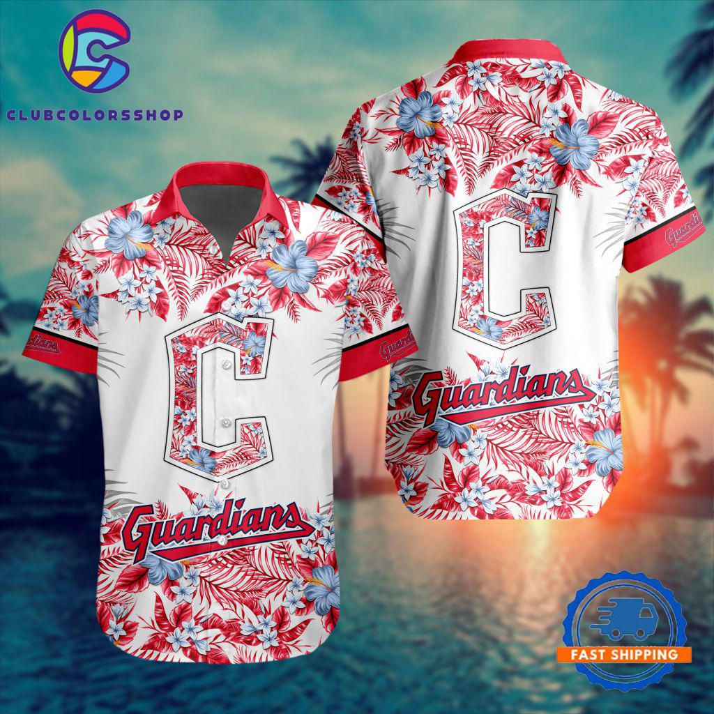MLB Cleveland Guardians Special Tropical Flower Hawaiian Shirt, Baseball Team Button Shirt Design