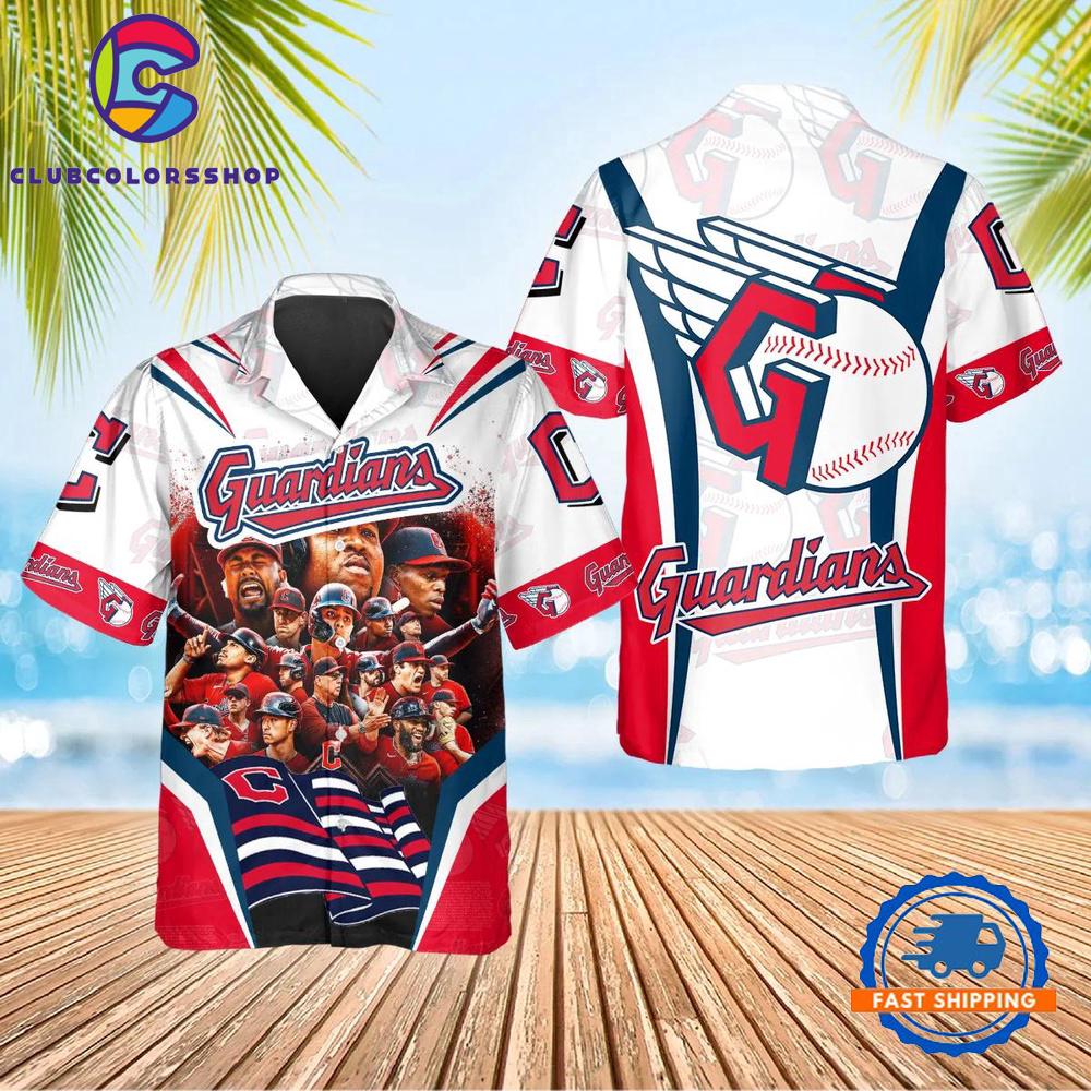 MLB Cleveland Guardians Team Collage Hawaiian Shirt