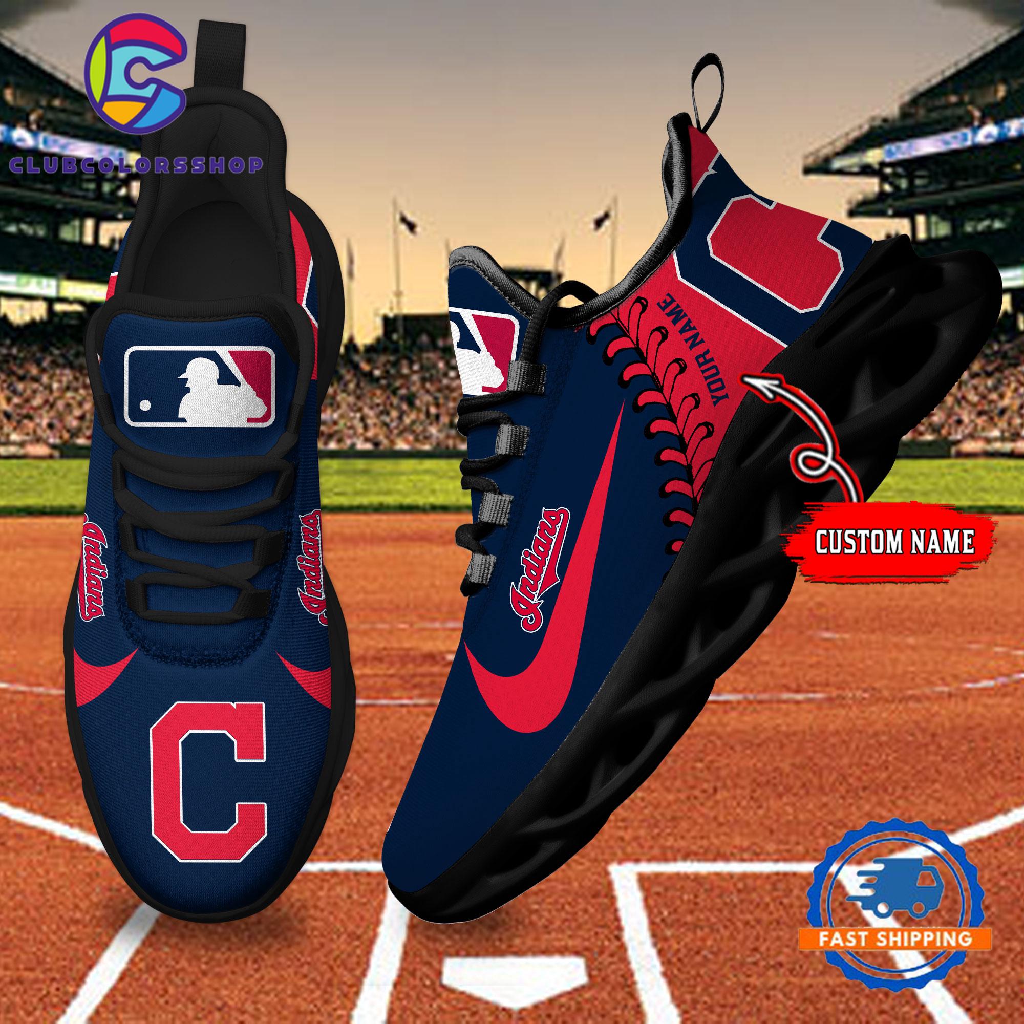 MLB Cleveland Indians Baseball Logo Team Custom Max Soul Shoes