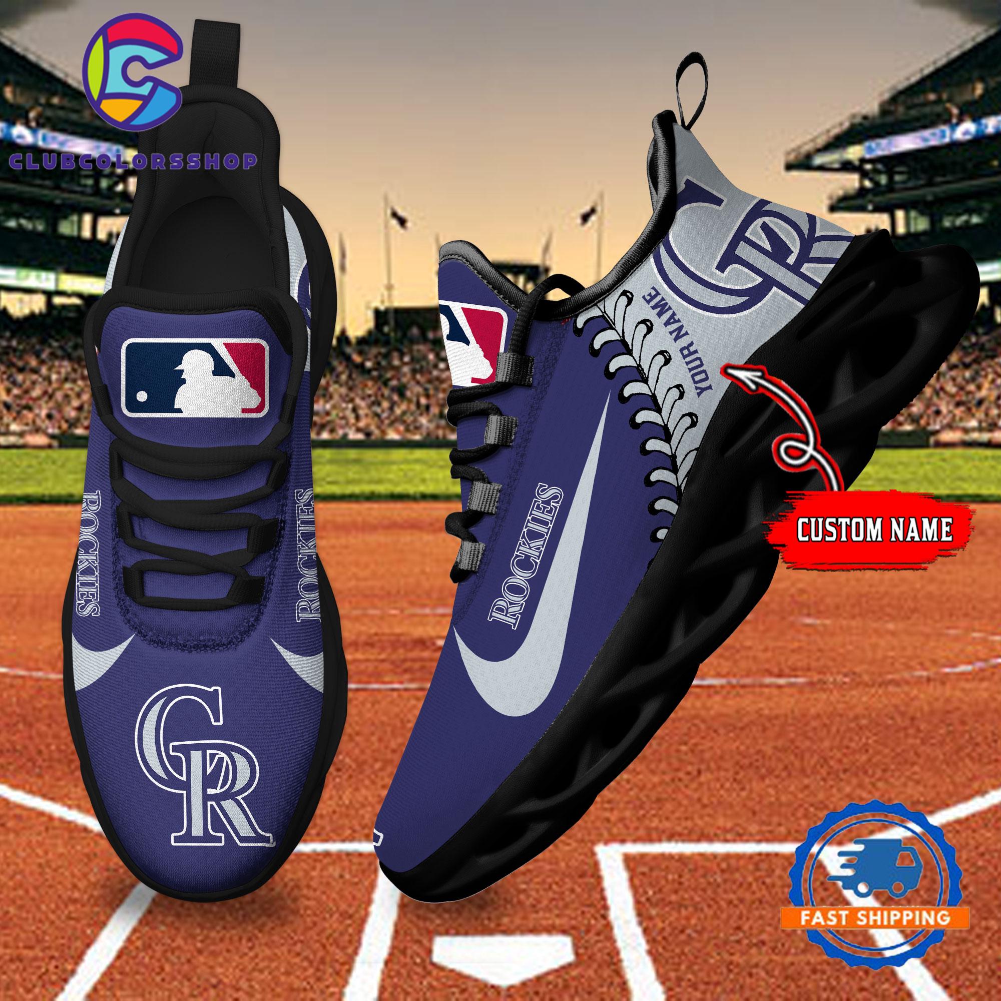 MLB Colorado Rockies Baseball Logo Team Custom Max Soul Shoes