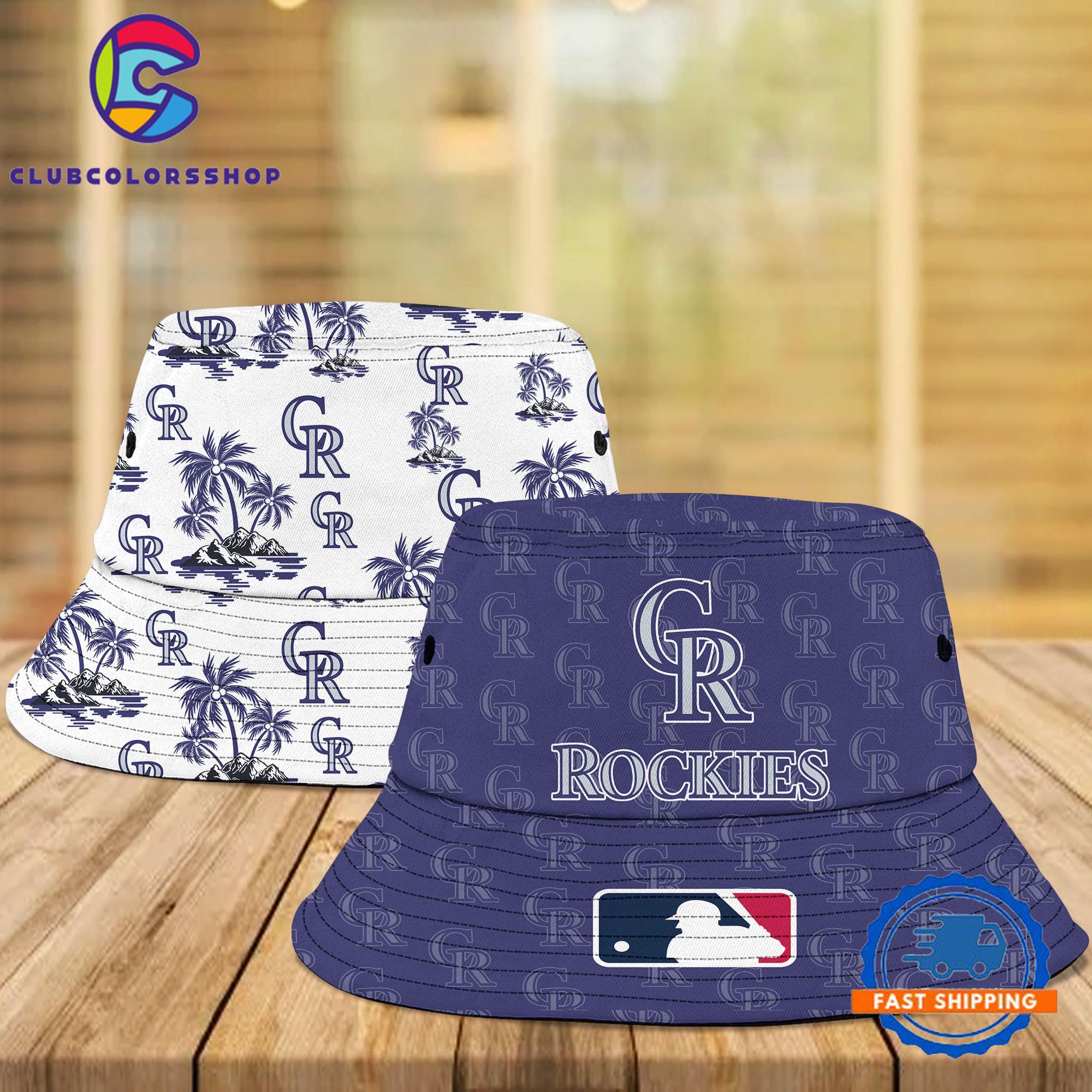 MLB Colorado Rockies Bucket Hats, Baseball Two Sided Design Fisherman’s Hat