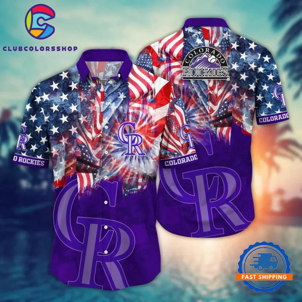 MLB Colorado Rockies Fireworks Celebration Hawaiian Shirt