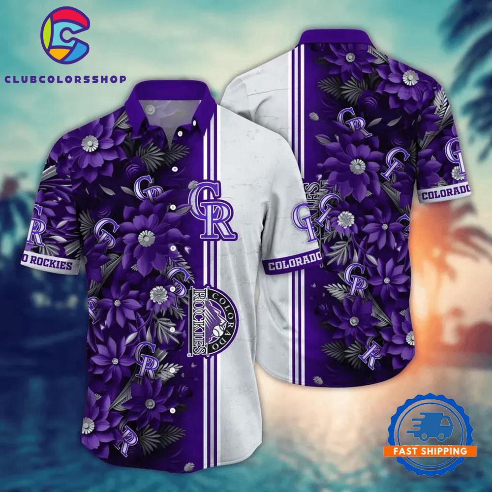 MLB Colorado Rockies Flower Aloha Baseball Hawaiian Shirts