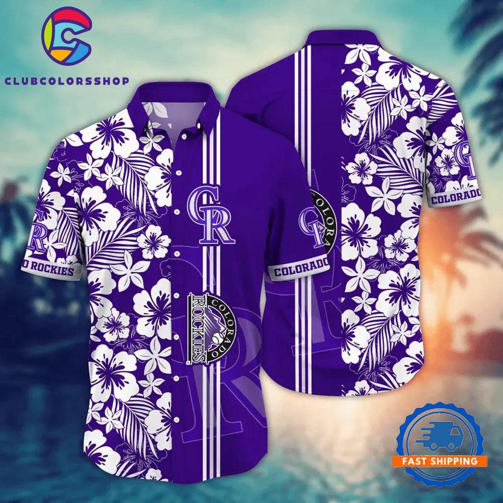 MLB Colorado Rockies Flower Design Hawaiian Shirts