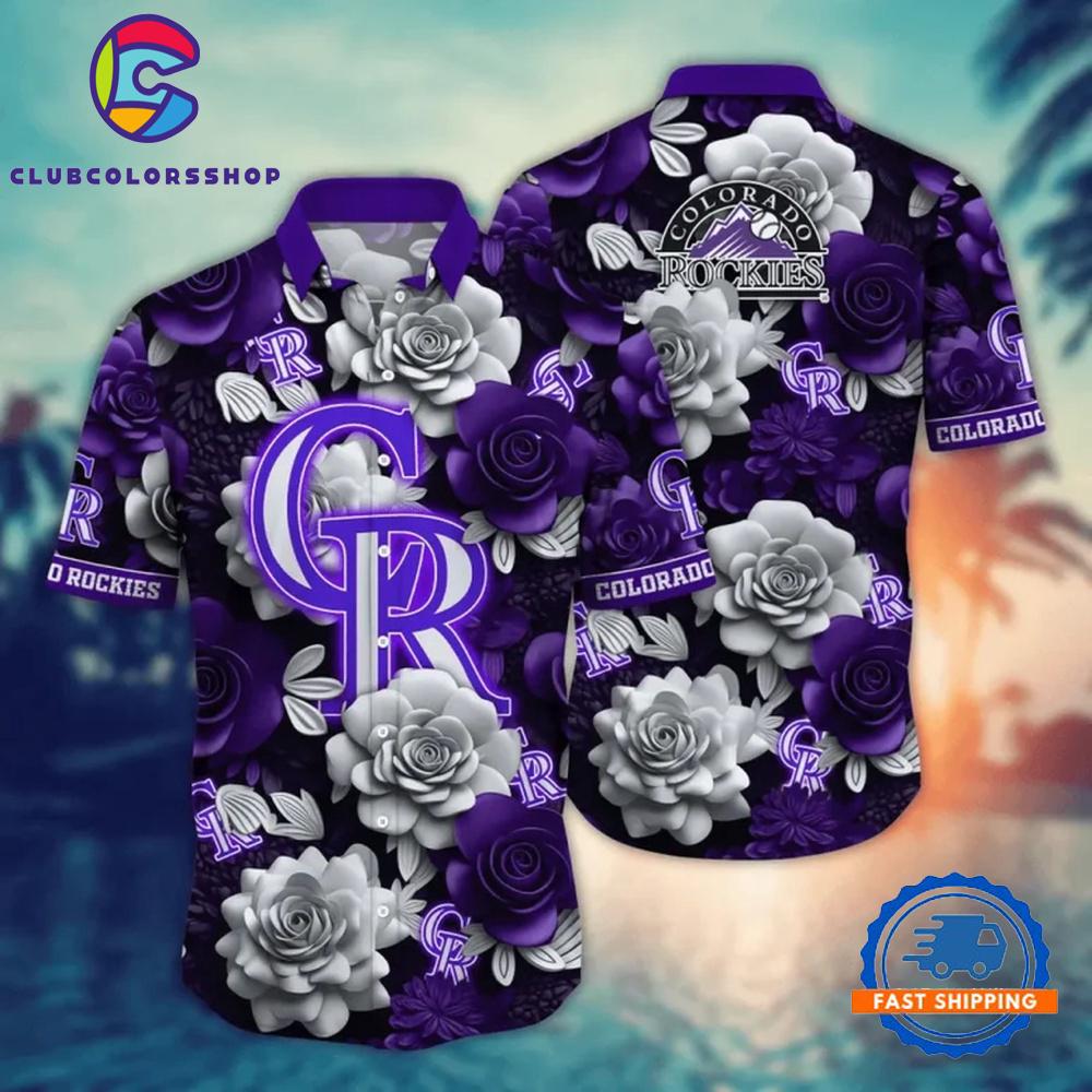 MLB Colorado Rockies Rose Bloom Hawaiian Shirt