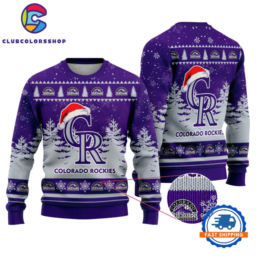 MLB Colorado Rockies Special Baseball Team Christmas Ugly Sweater Design