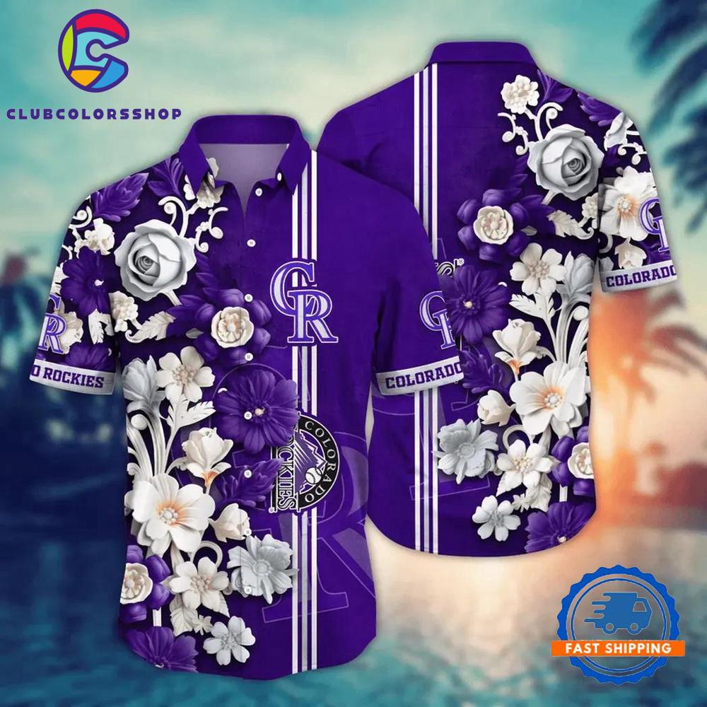 MLB Colorado Rockies Summer Flower Hawaiian Shirts Design