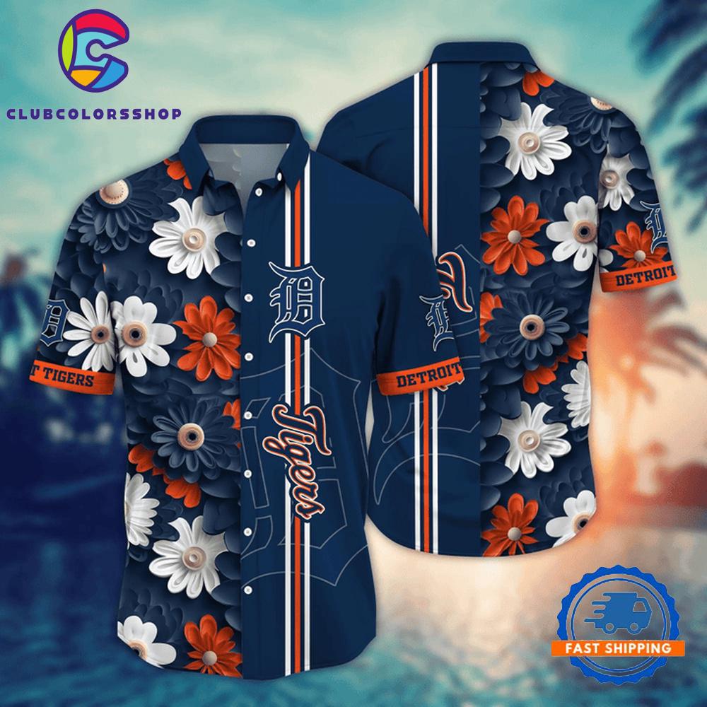 MLB Detroit Tigers Bold Daisy Hawaiian Shirt