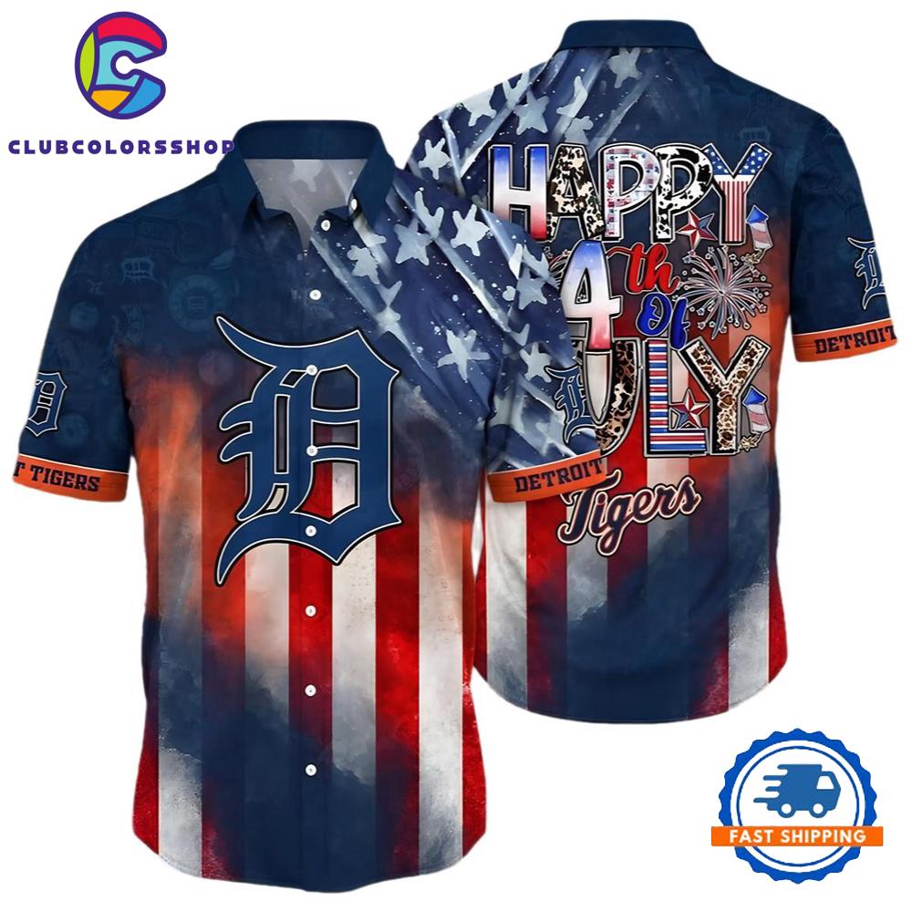 MLB Detroit Tigers Hawaiian Shirt For Sale Independence Day 4th Of July