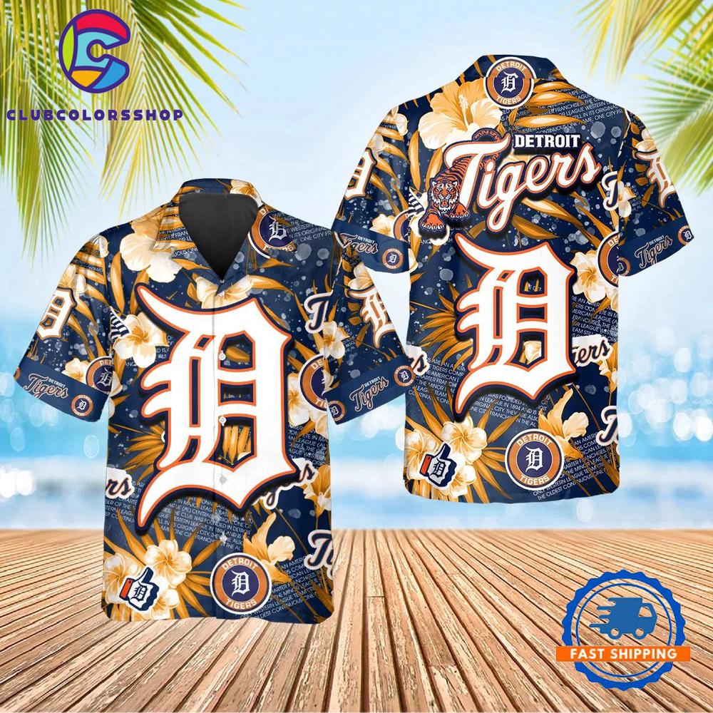 MLB Detroit Tigers Hawaiian Shirt, MLB Hawaiian Shirt Gift For Fans