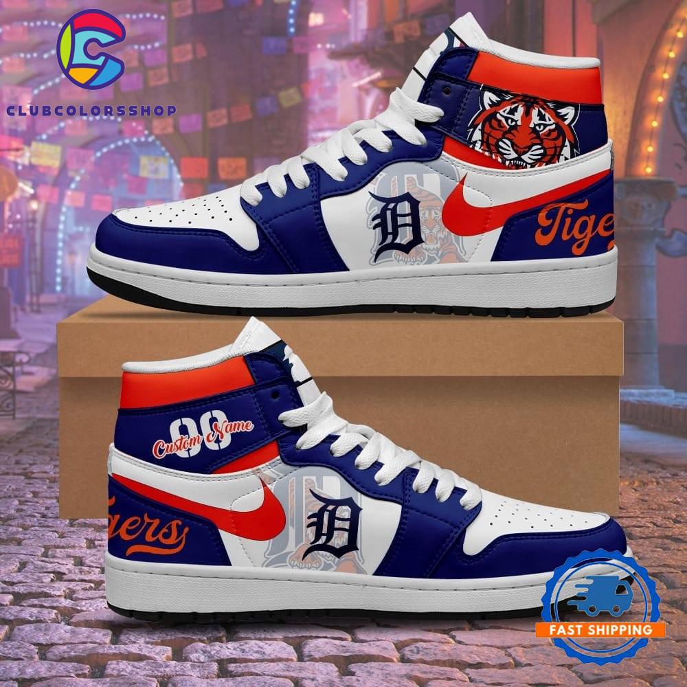 MLB Detroit Tigers Personalized Air Jordan 1 Hightop Shoes