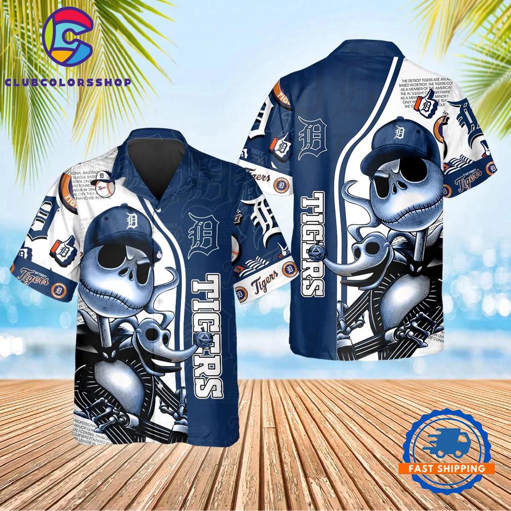 MLB Detroit Tigers Skeleton Mascot Hawaiian Shirt