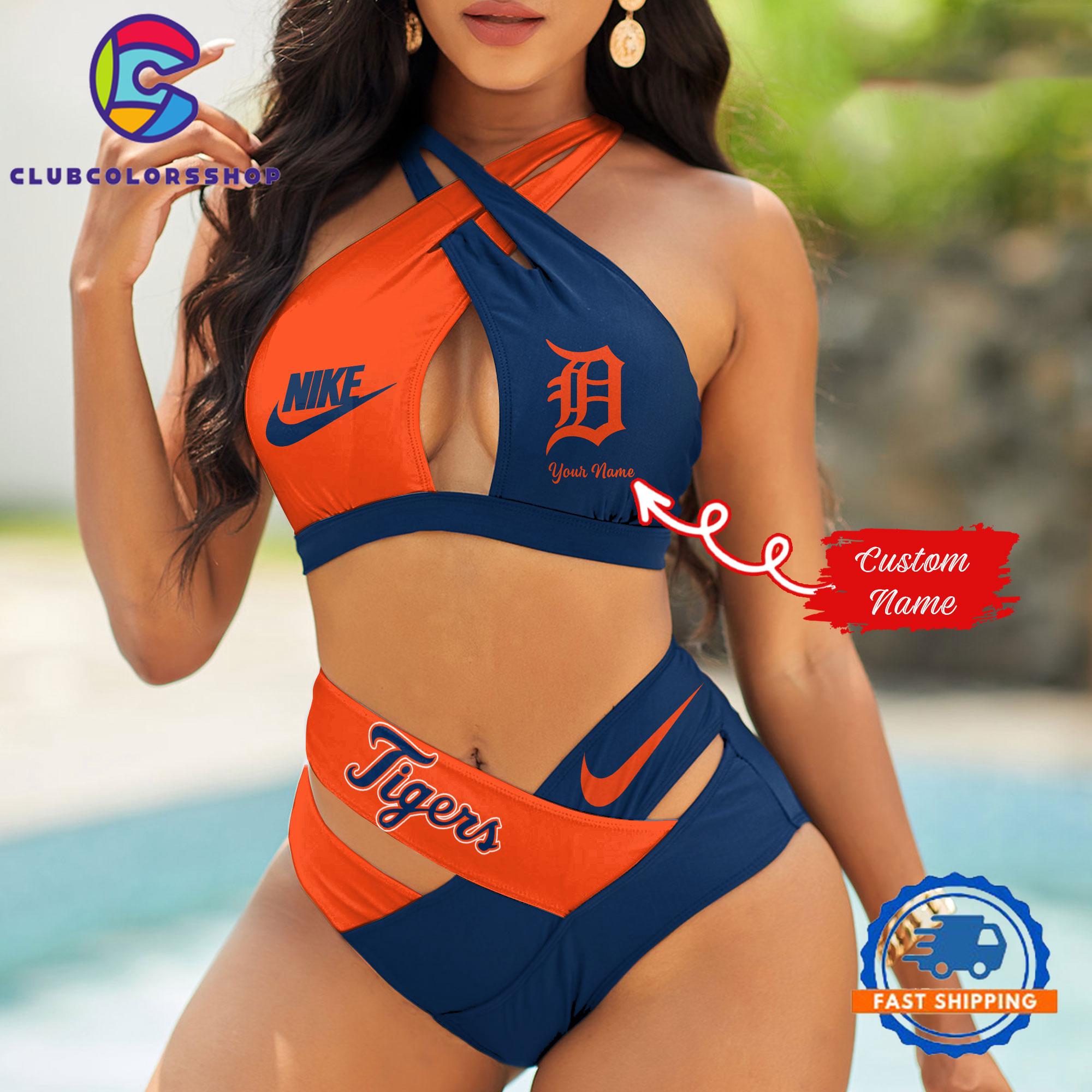 MLB Detroit Tigers Summer Beach Women’s Bikini Suit Set