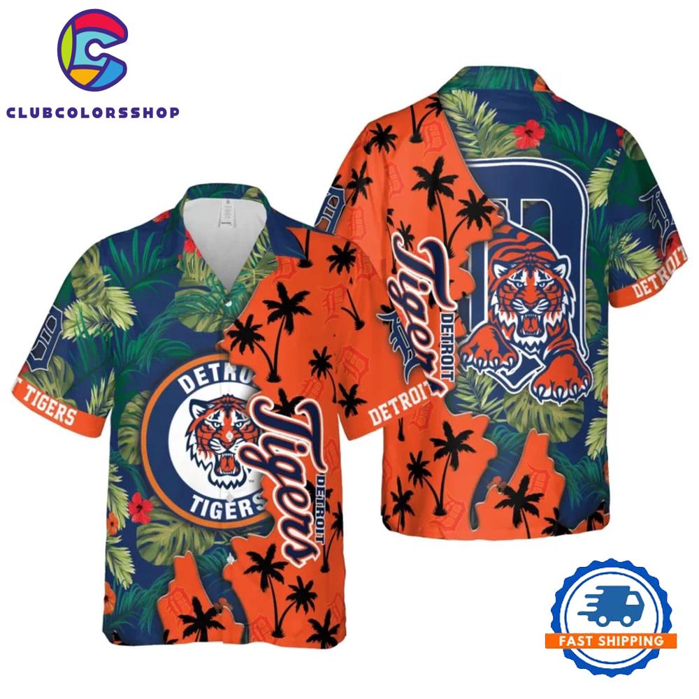 MLB Detroit Tigers Sunset Palms Hawaiian Shirt