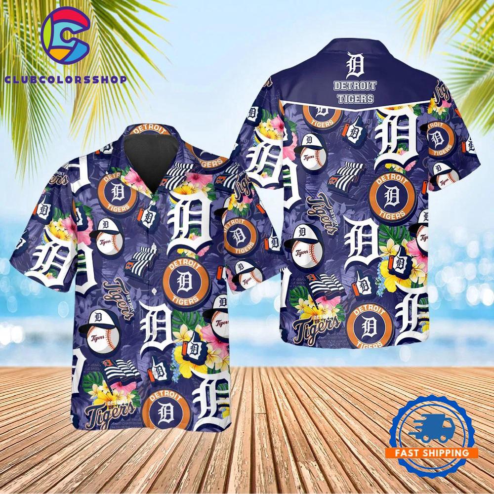 MLB Detroit Tigers Tropical Icon Hawaiian Shirt