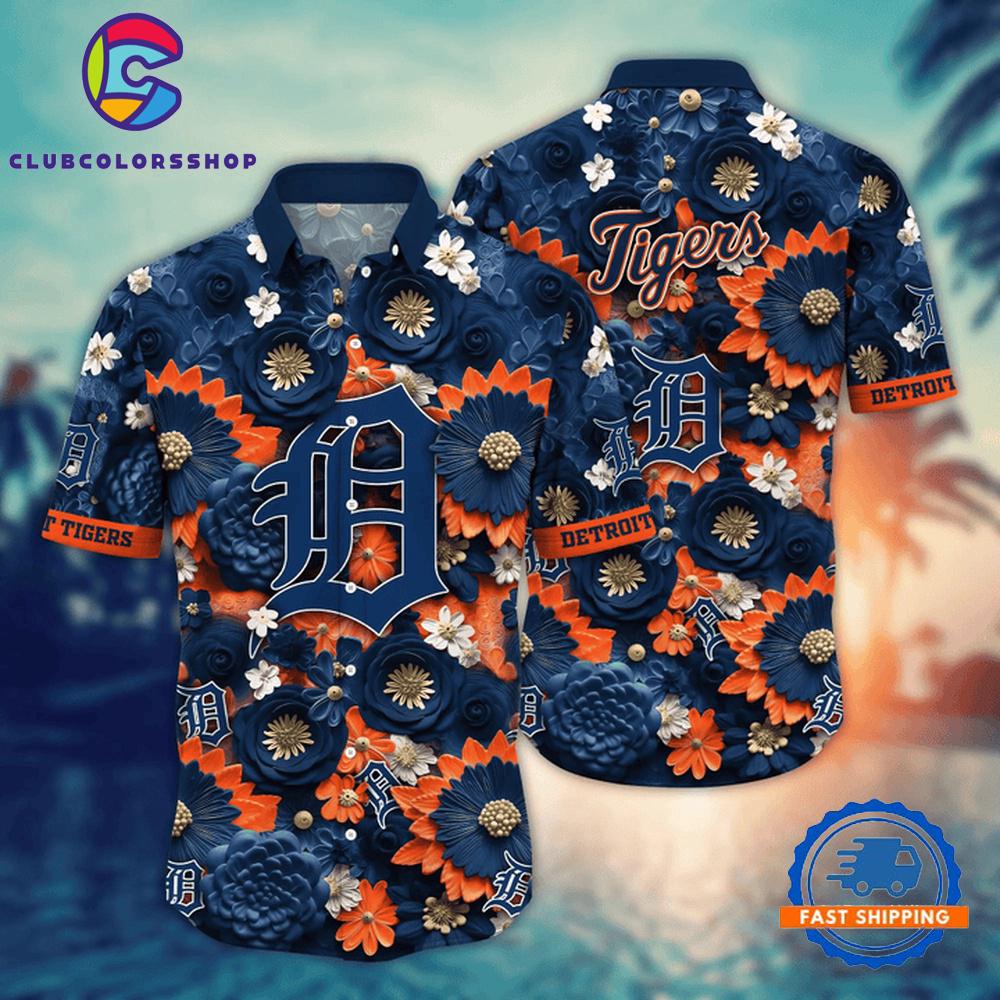 MLB Detroit Tigers Vintage Floral Medley Hawaiian Shirt