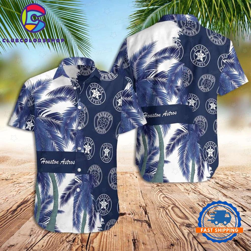 MLB Houston Astros Blue Palm Breeze Hawaiian Shirt