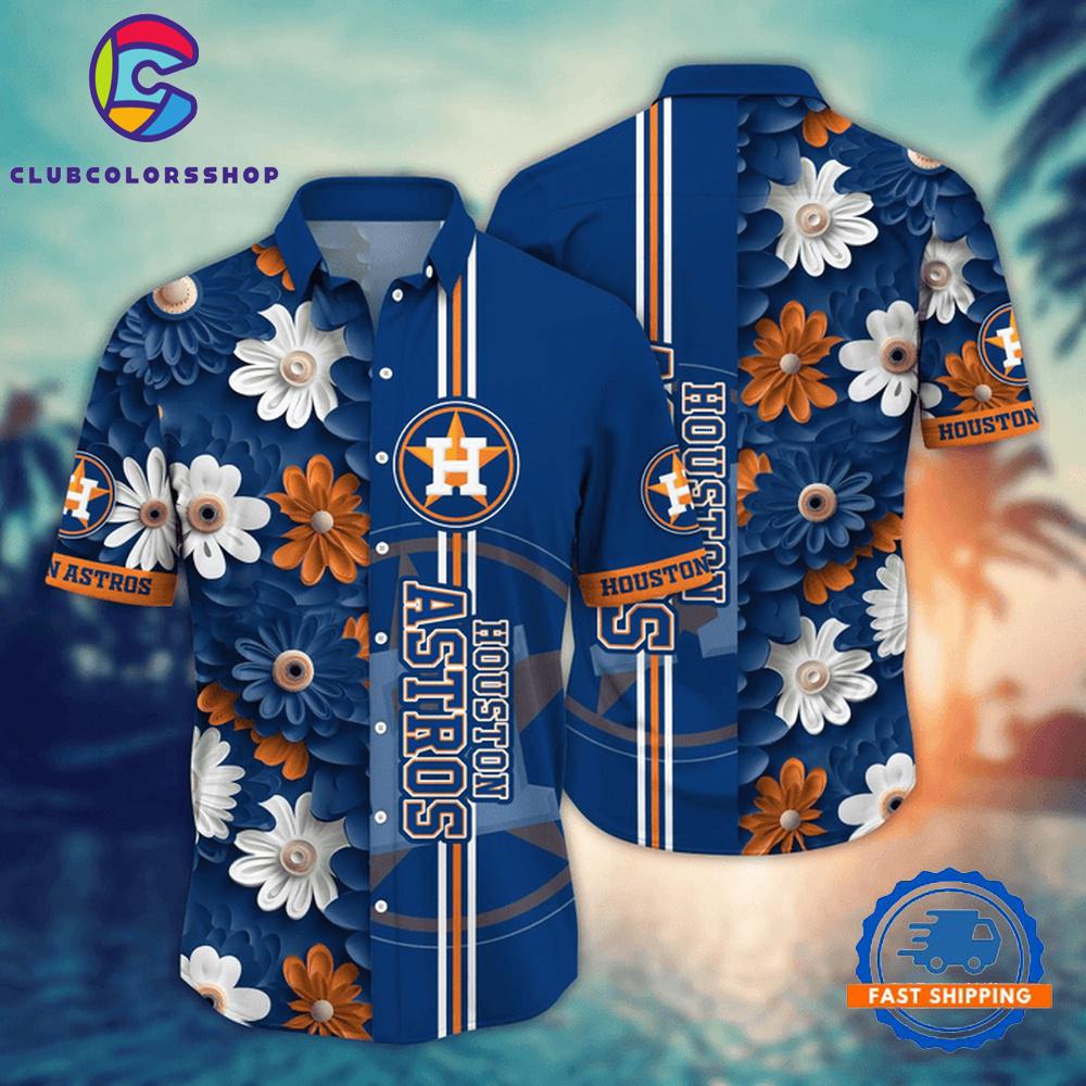 MLB Houston Astros Bold Blossom Hawaiian Shirt